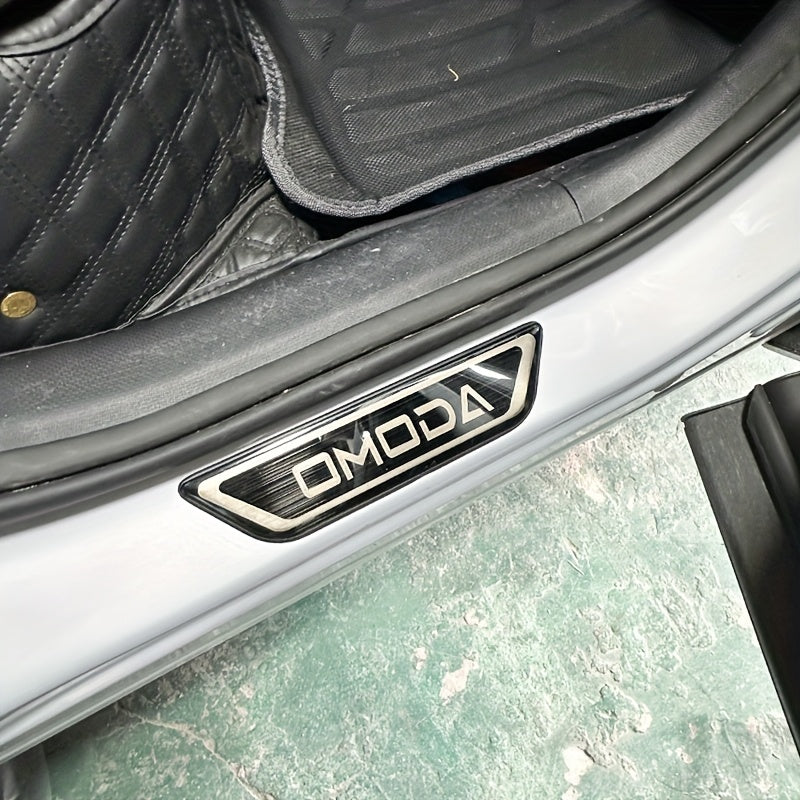 4 dona zanglamaydigan po'latdan yasalgan eshik chegarasi chiziqlari avtomobillar uchun, chizishga qarshi, 5 rang