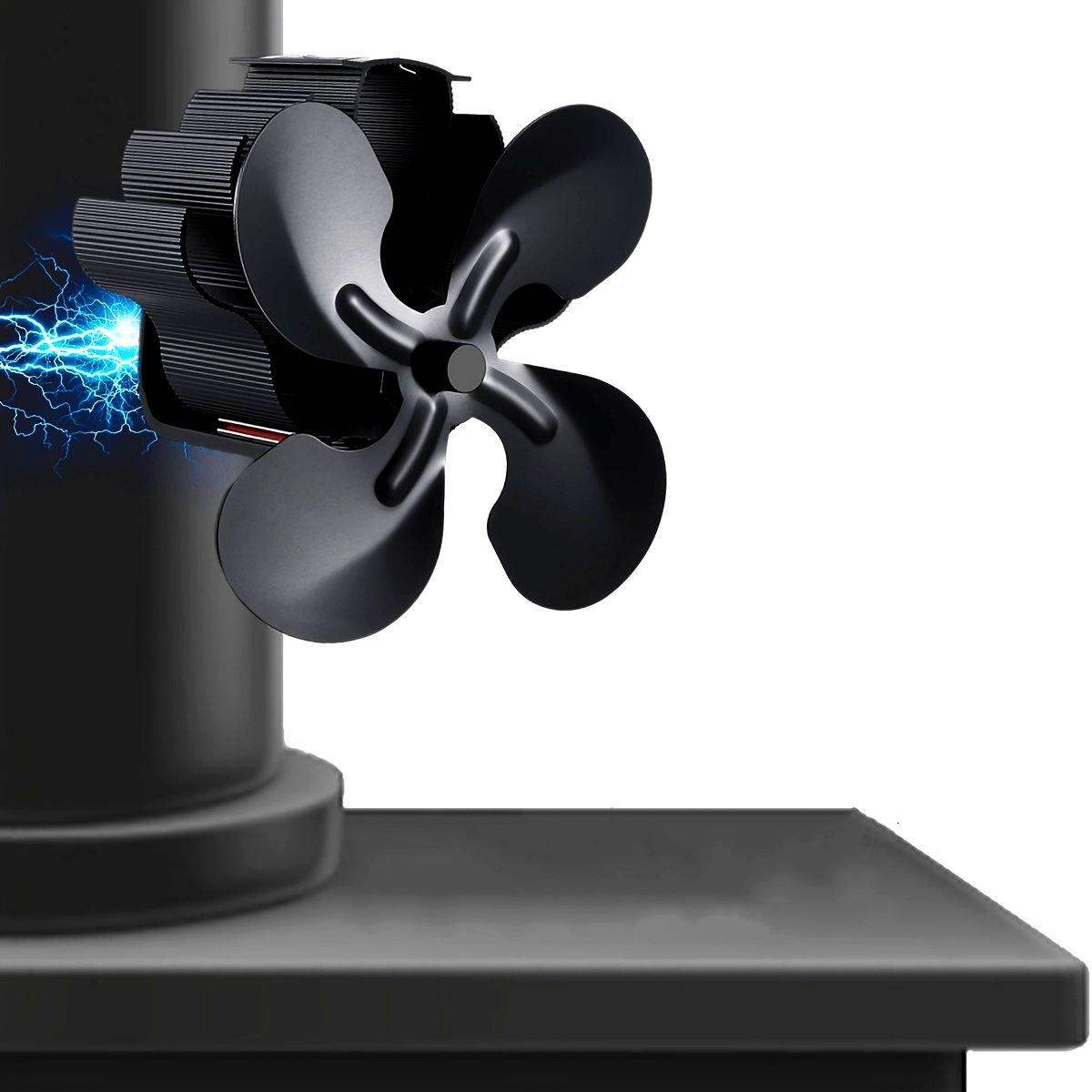 Adjustable Magnetic Wood-Burning Fireplace Fan with 4 Blades for Air Circulation