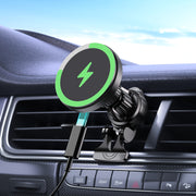 Magnetic Wireless Car Charger Mount for iPhone 12-16 15W USB Charging 360° Rotation