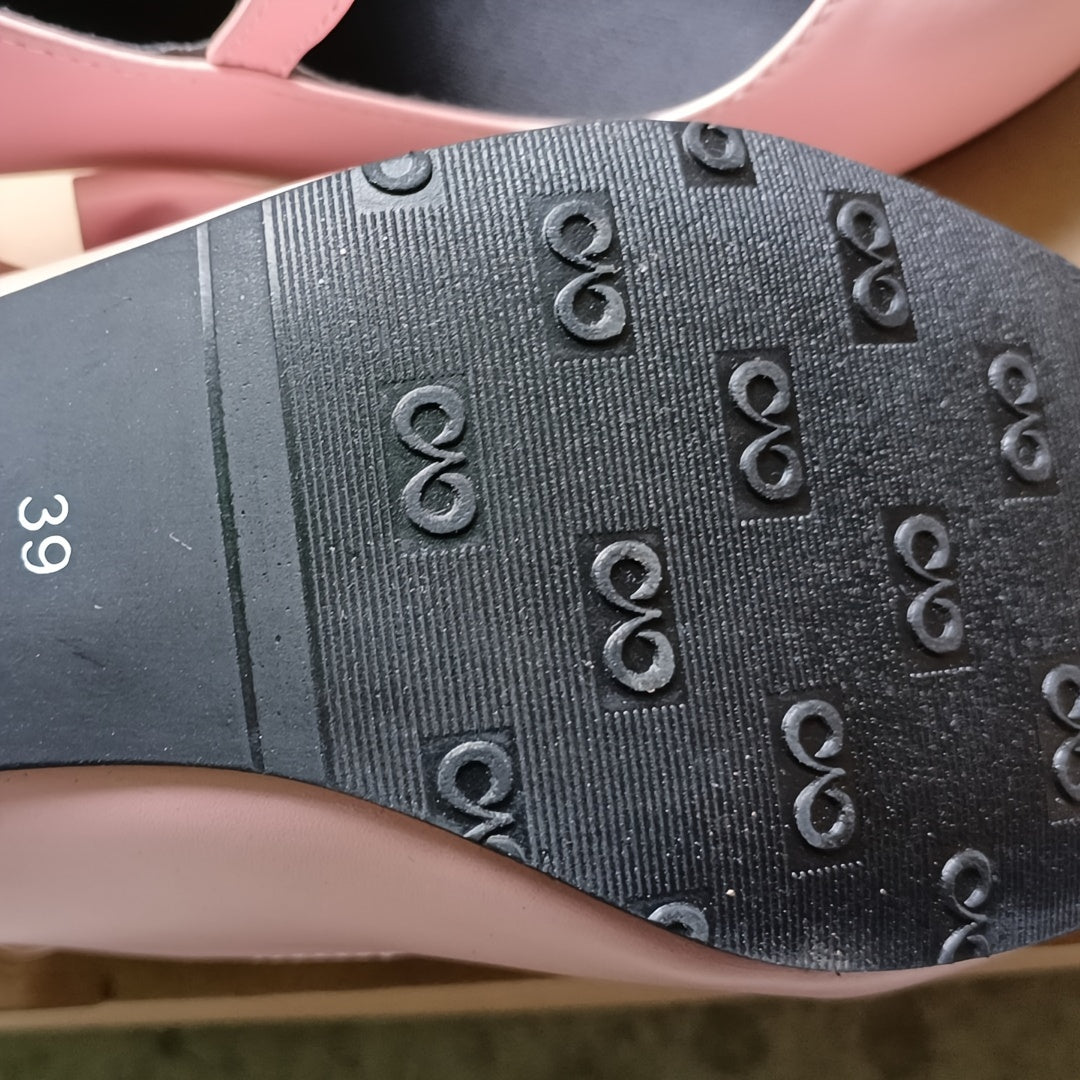 Women's PU Mary Jane Heels with Cross Strap Bow Casual Formal Shoes