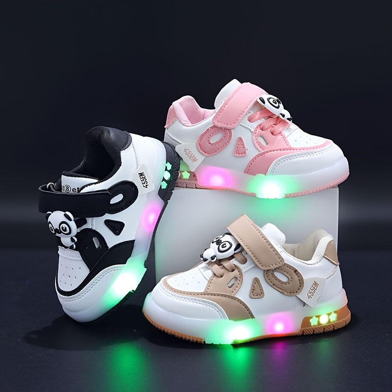 Kids Cartoon Sneakers with LED Lights for Boys and Girls Under 14 All-Season Casual Shoes