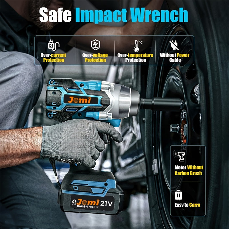 Llave de impacto inalámbrica sin escobillas de 21V con velocidad variable y alto torque