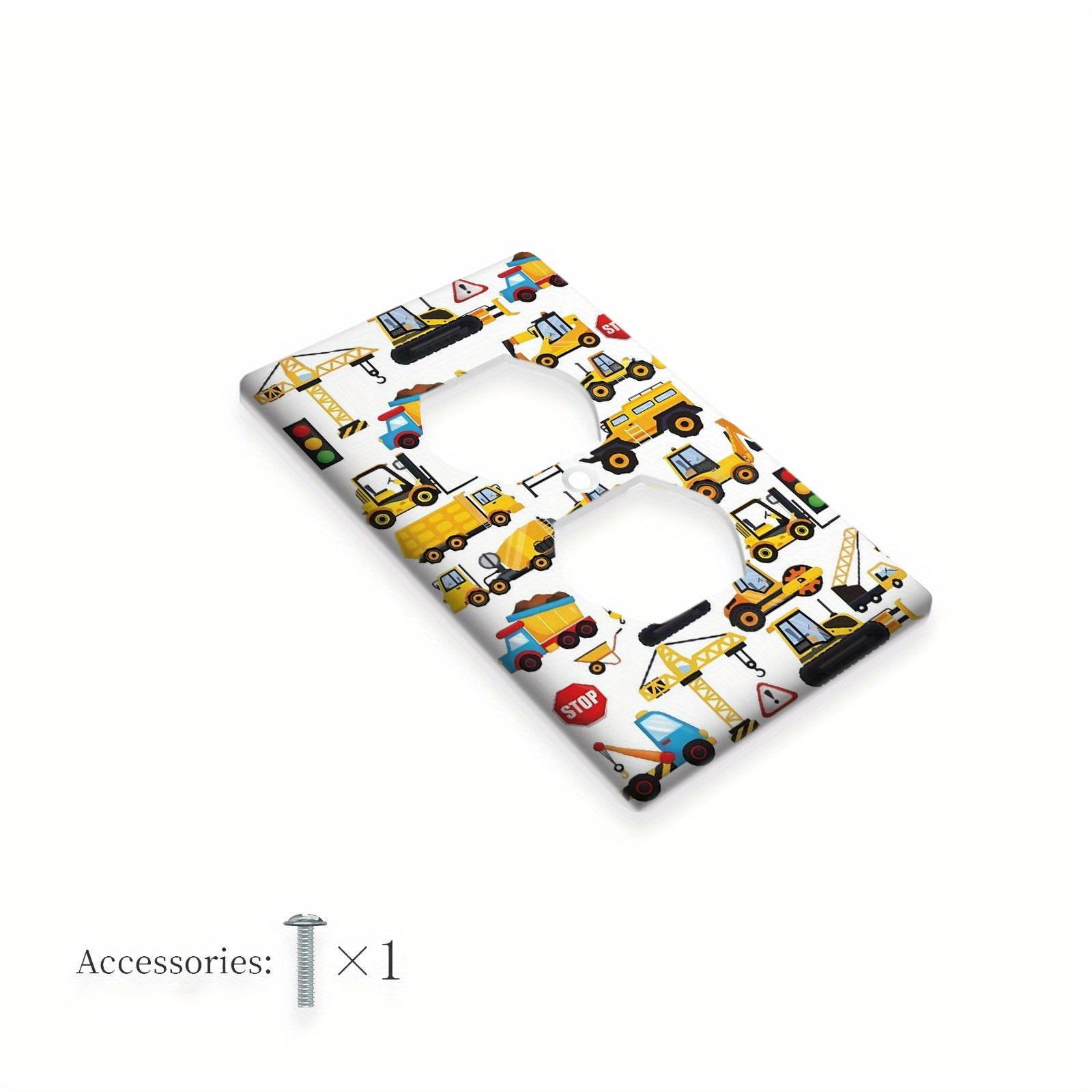 Cubierta de interruptor de luz de vehículo de construcción de dibujos animados para habitaciones infantiles, cocinas, oficinas