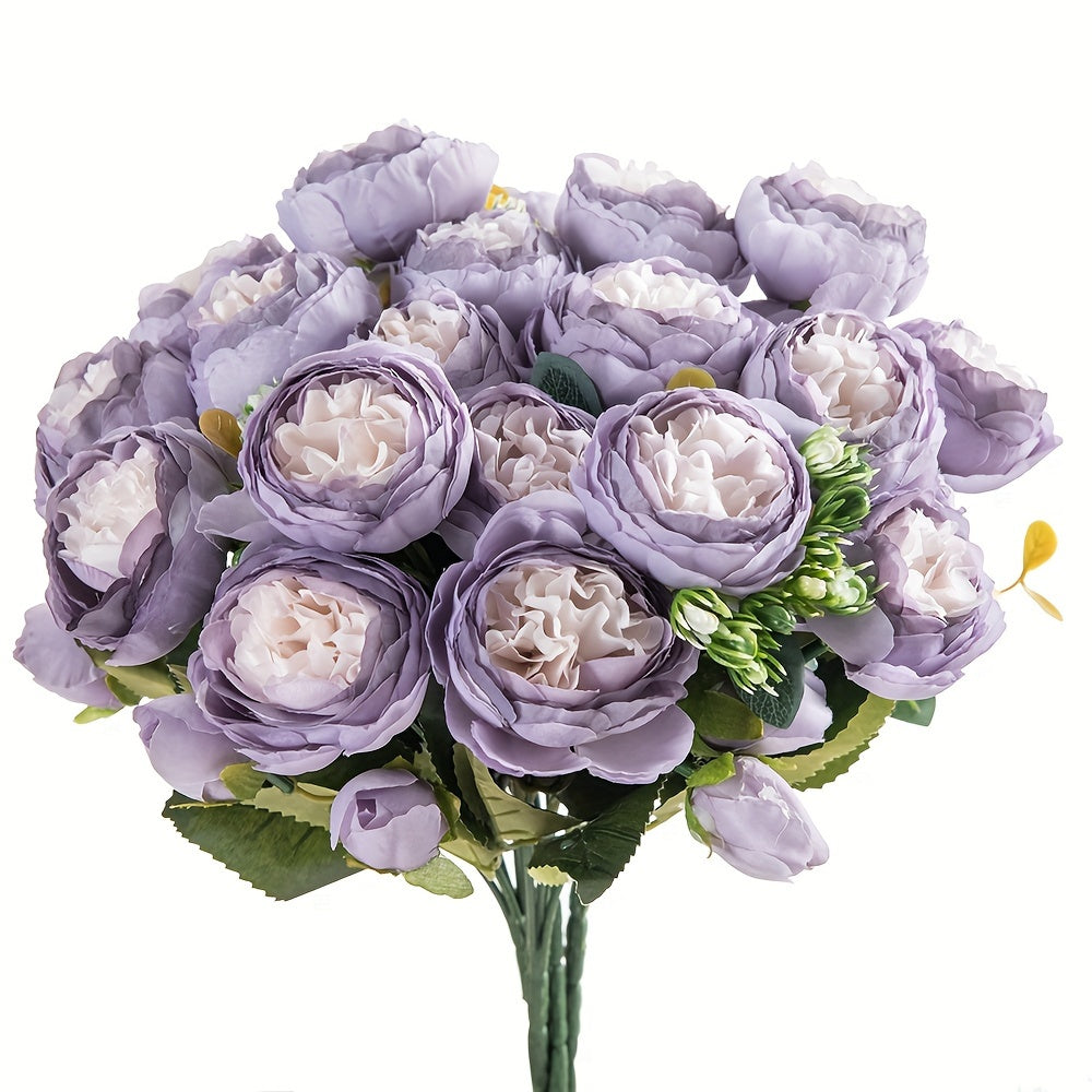 Винтажный искусственный цветок пиона, набор из 3 штук, идеален для семейных свадеб и вечеринок с премиум устойчивостью к окислению.