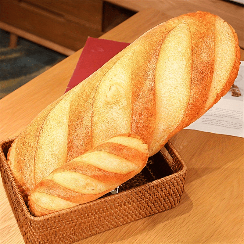 3D Simulation Bread Plush Toy for Kids Food-Shaped Hilarious Pillow Washable Polyester Gift