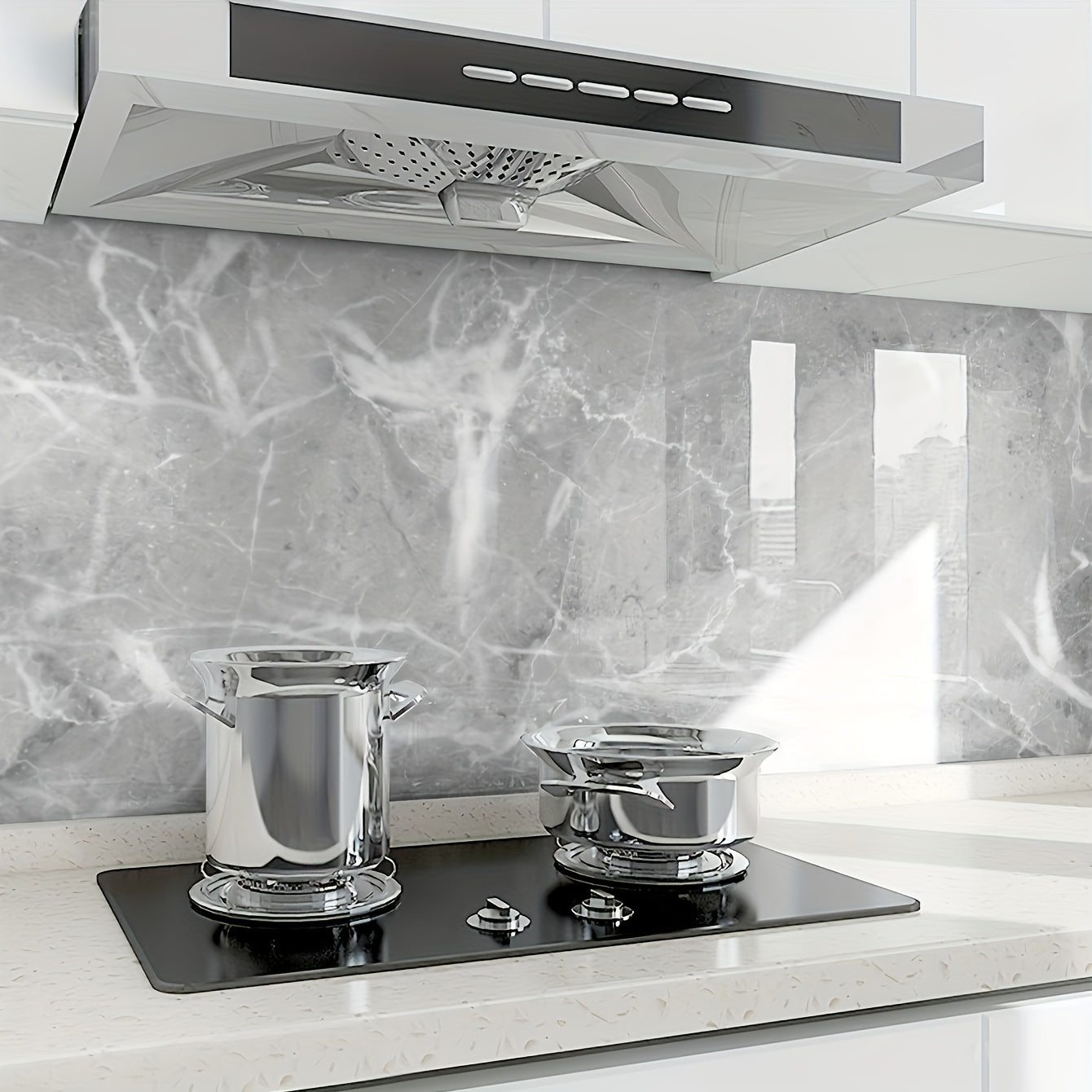 Self-Adhesive Waterproof Marble Wall Stickers for Kitchen Bathroom Renovation