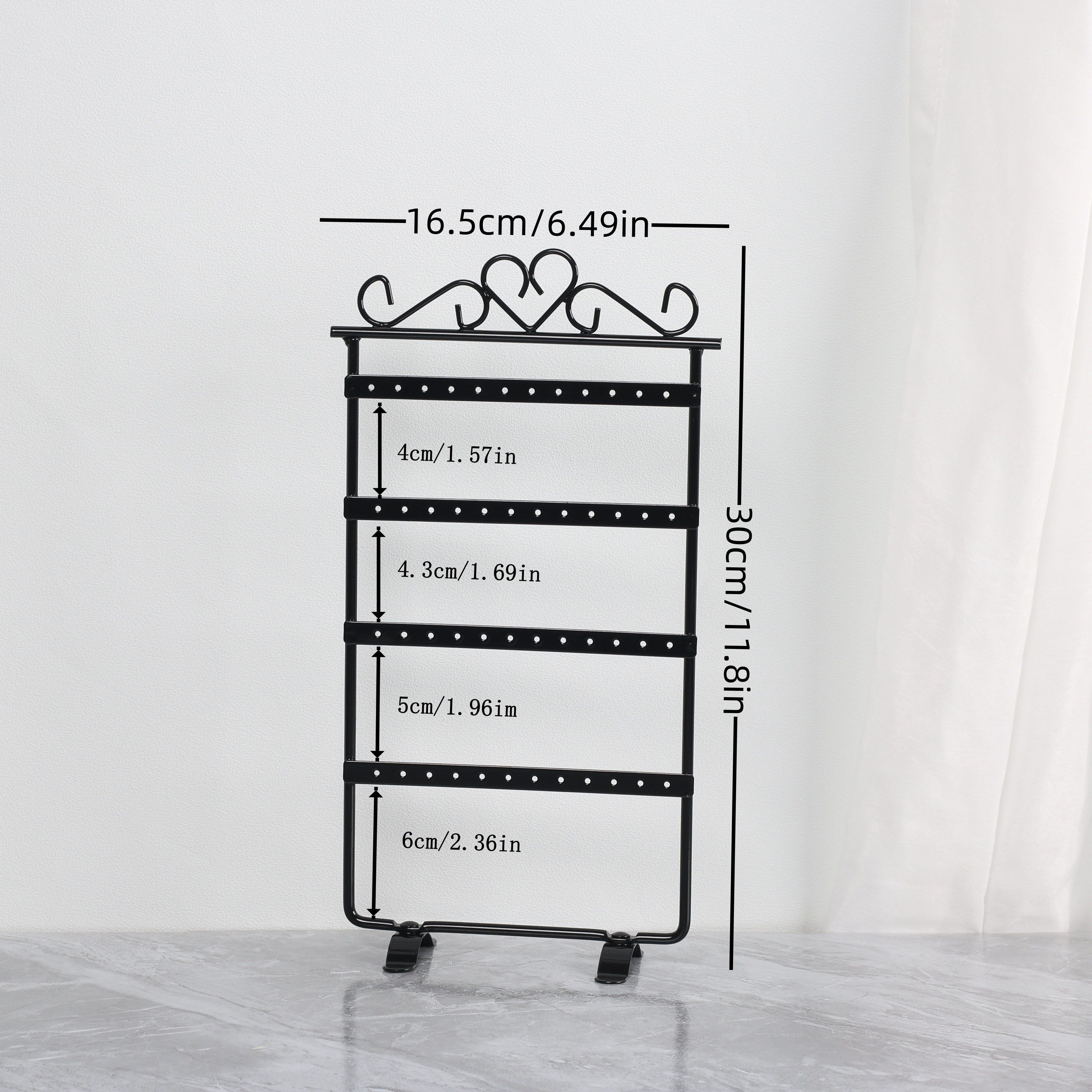 Exhibidor de joyería de arte en hierro para almacenamiento y organización de pendientes 16.5cm 30cm