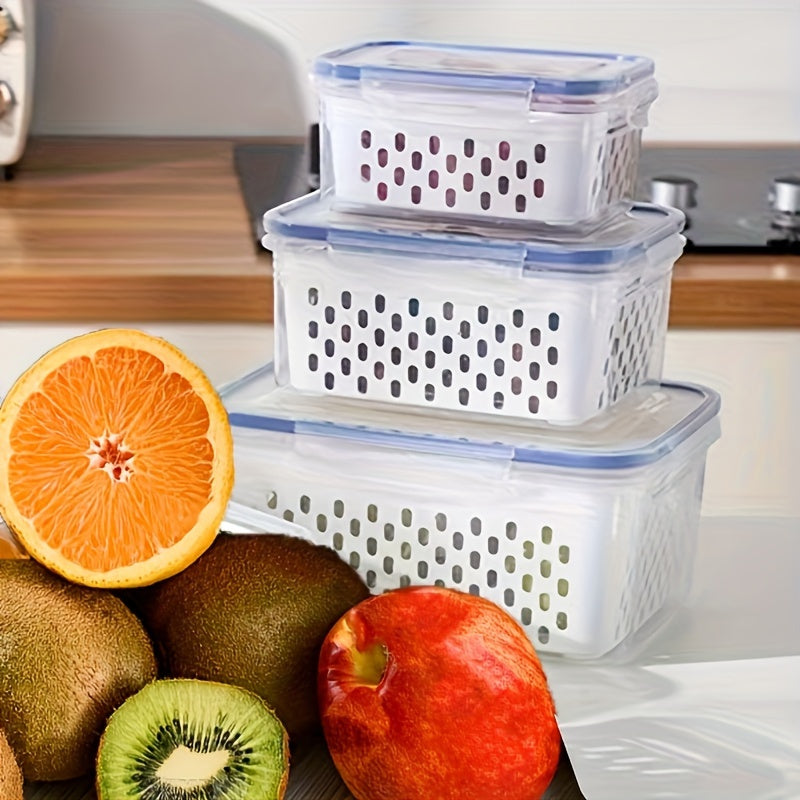 9 Large Leakproof Fridge Storage Containers with Removable Colanders