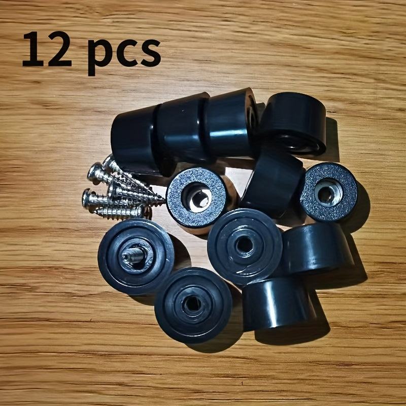 12 Rubber Foot Mats with Stainless Steel Screws for Furniture and Electronic Devices