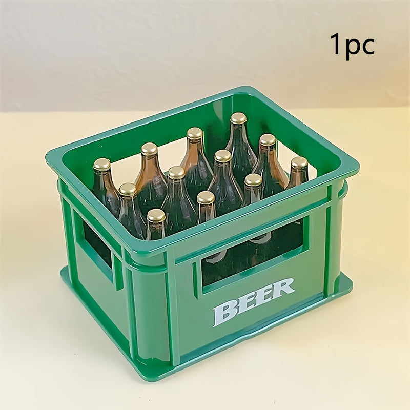 Magnetic Bottle Opener with Beer Crate Design and Refrigerator Magnet