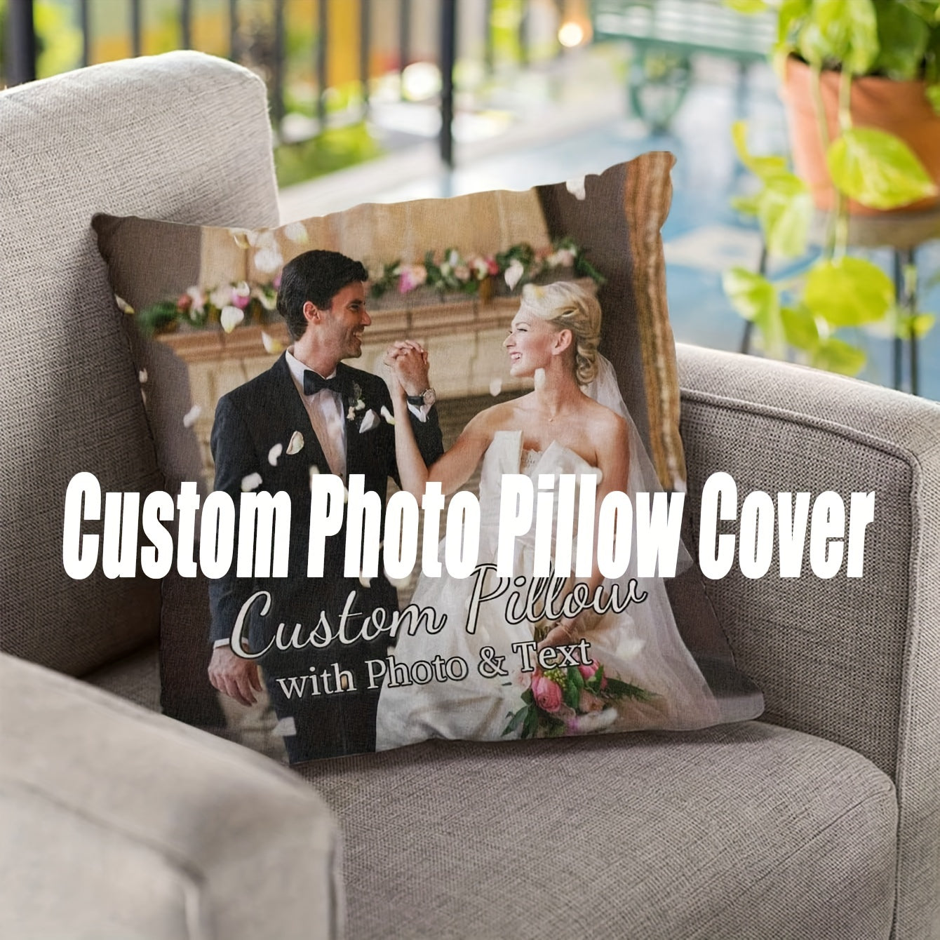 Custom Photo Pillowcase 45.72cm Soft Polyester Single-Sided Print Gift