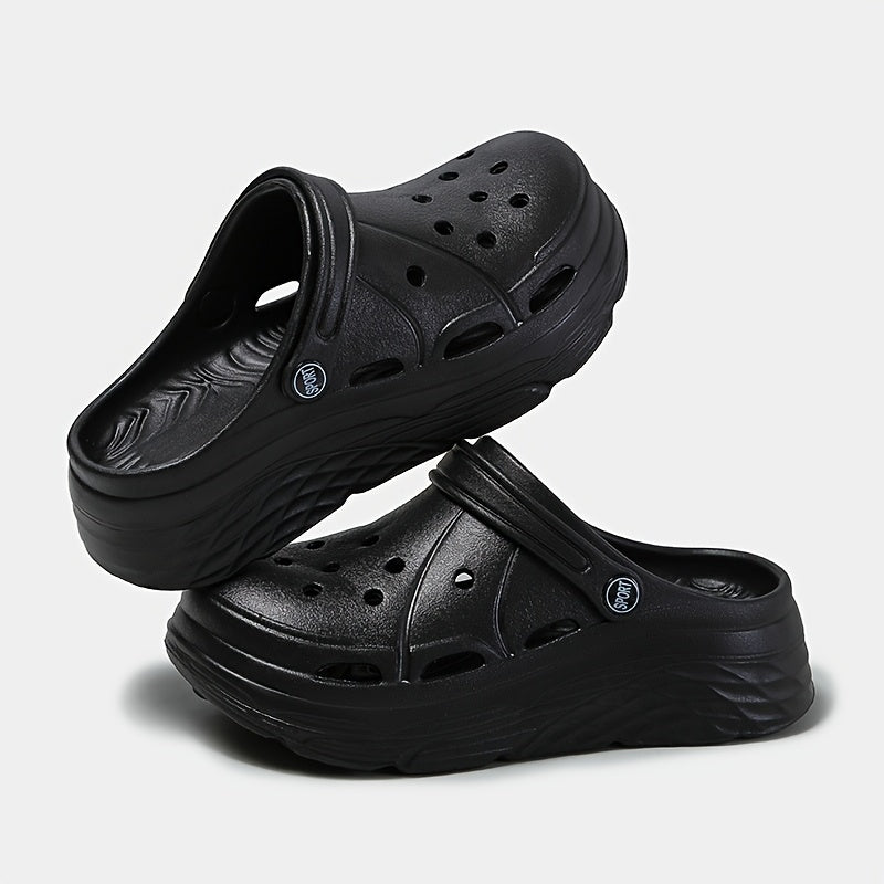 Women's Breathable Platform Clogs Non-Slip Beach Sandals Black White