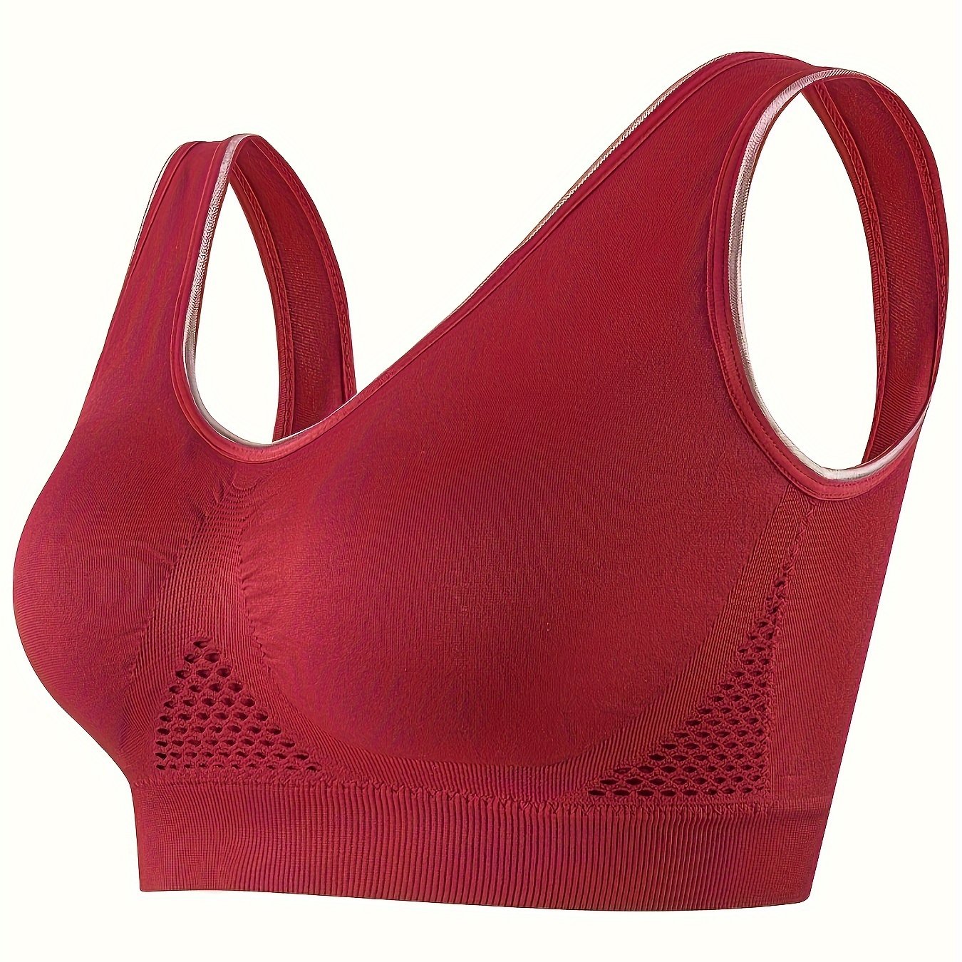 Women's Sports Bra Seamless Breathable Mesh Plus Size Workout Yoga Gym