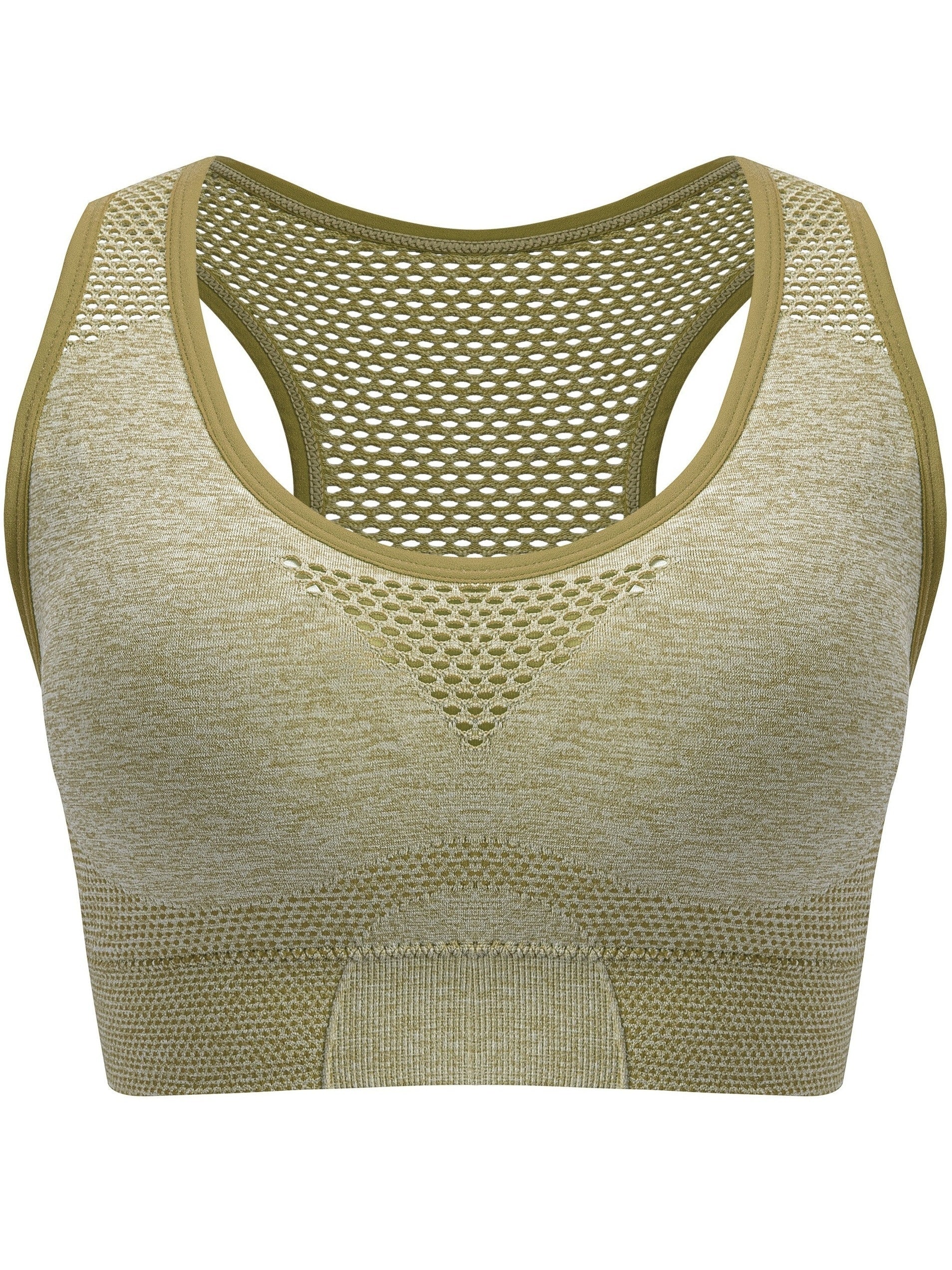 Women's Plus Size Sports Bras Polyamide Mesh Low Support Removable Padding