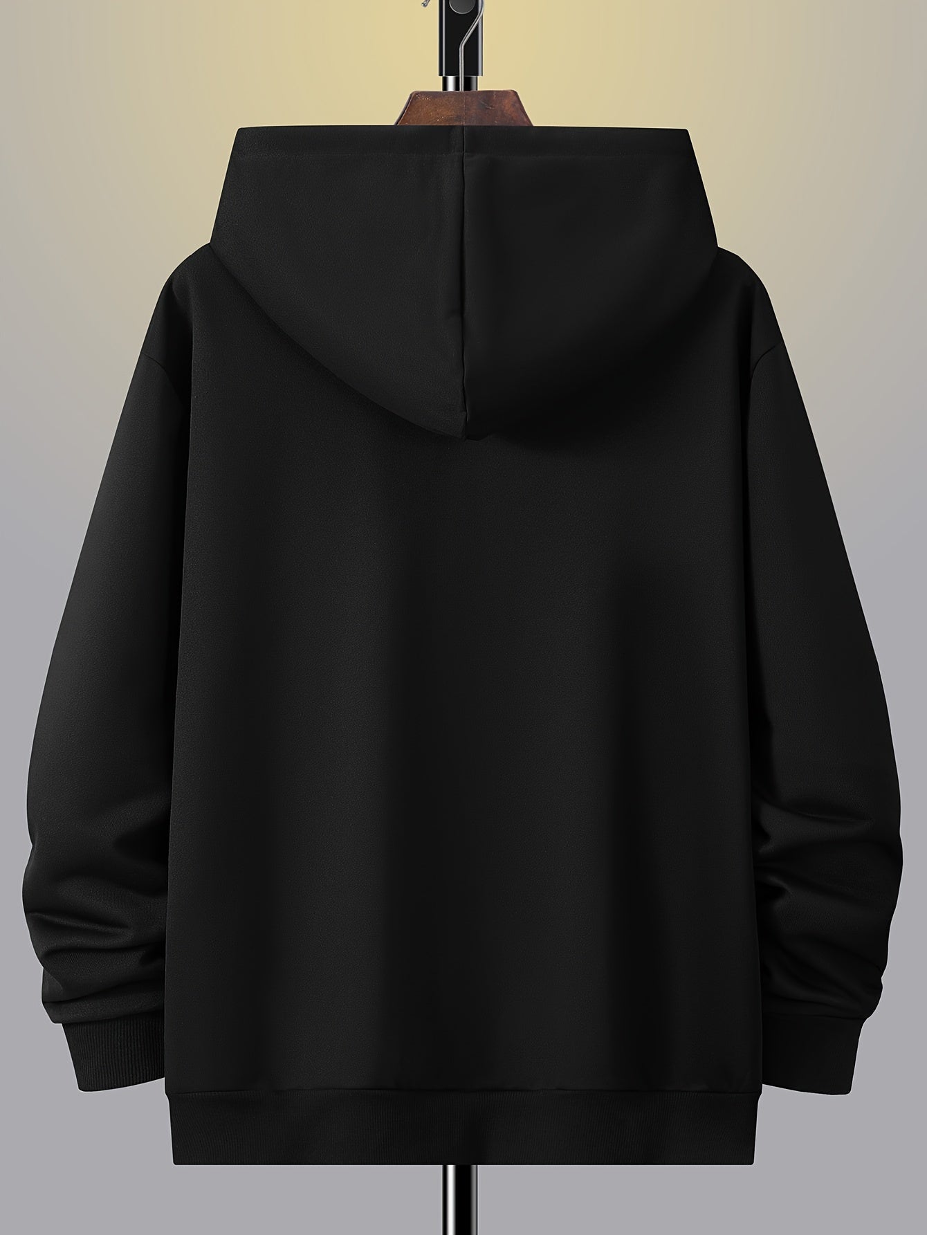 Men's Plus Size Hoodie Knit Fabric Zipper Hooded Casual Autumn Winter