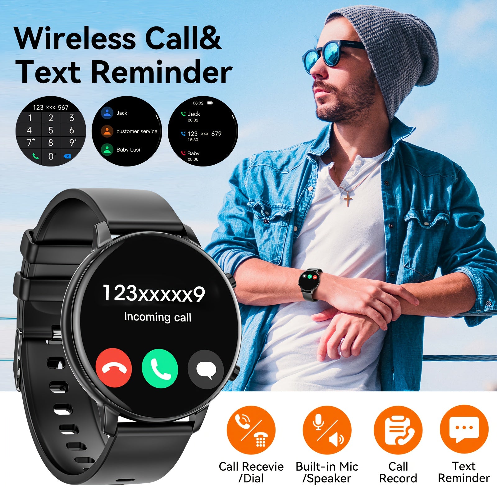 Smartwatch for Women Men 1.39 Inch HD Display 100+ Sports Modes Waterproof IP67