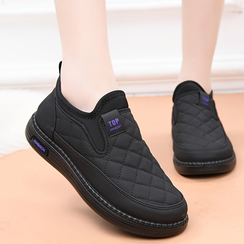 Women's Winter Snow Boots Quilted Plush Lining Rubber Sole One Size