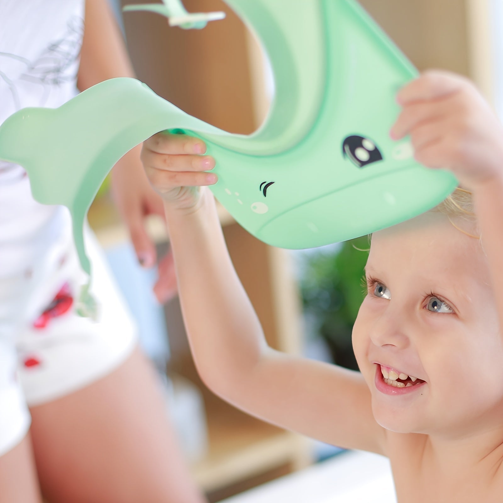 Children's Waterproof Shower Cap for Kids 0-12 Years Adjustable Rubber Ear and Eye Protection