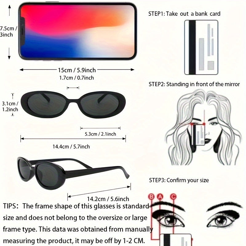 Women's Glasses Set 6 Pairs Oval Square Cat-Eye Polycarbonate Frames for Daily Wear