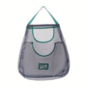 Plastic Hanging Storage Bag with Handles and Mesh for Produce Organization