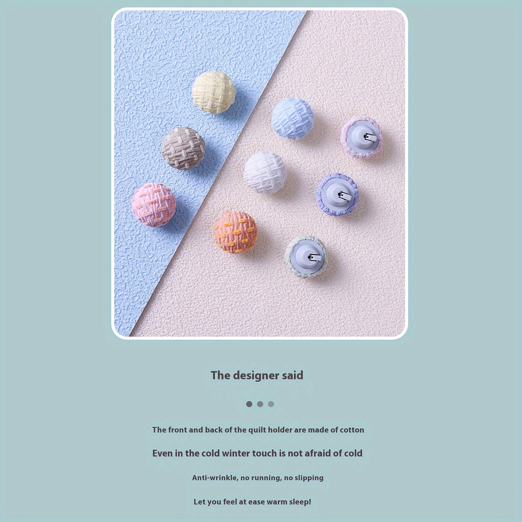 Non-Slip Safety Clips for Securing Quilts, Sheets, Towels, and Cushions