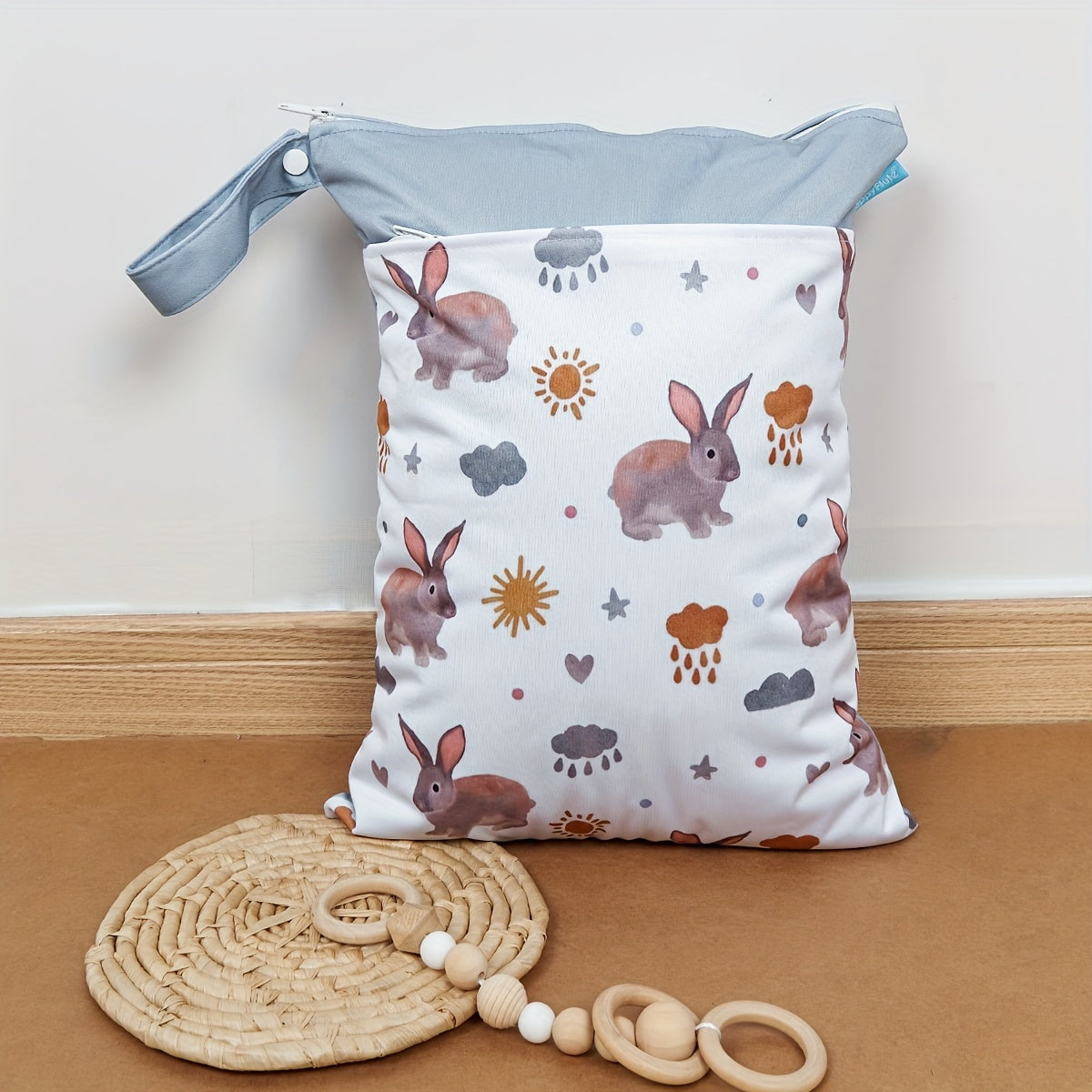 30x40cm Waterproof Reusable Cloth Diaper Wet Bag with Zipper Closure