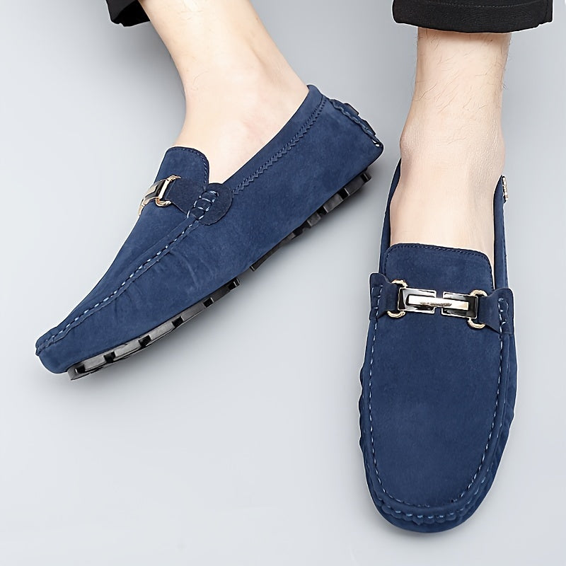 Men's Leather Slip-On Loafers Moccasins Flat Shoes Anti-skid Durable