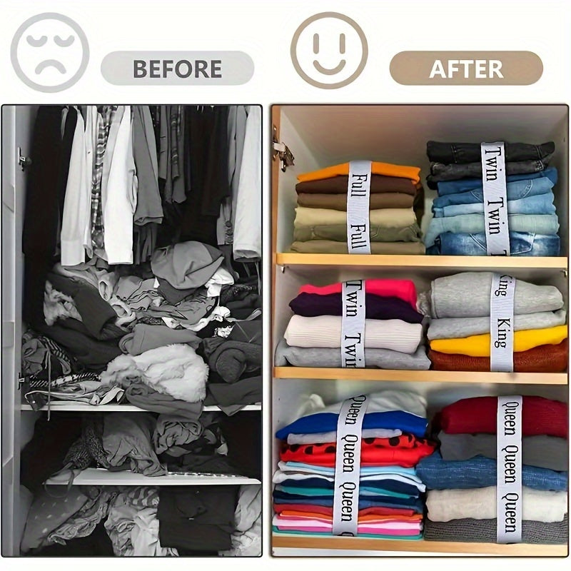 Set of 2 Polyester Bed Sheet Organizer Straps with Elastic Bands for King Queen Full Twin