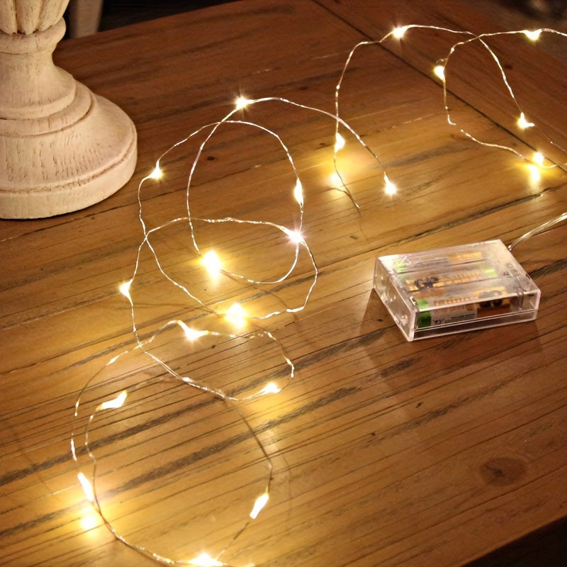 Battery Powered LED Fairy Lights Warm White Copper Wire Starry Sky String Lights for Indoor Decor