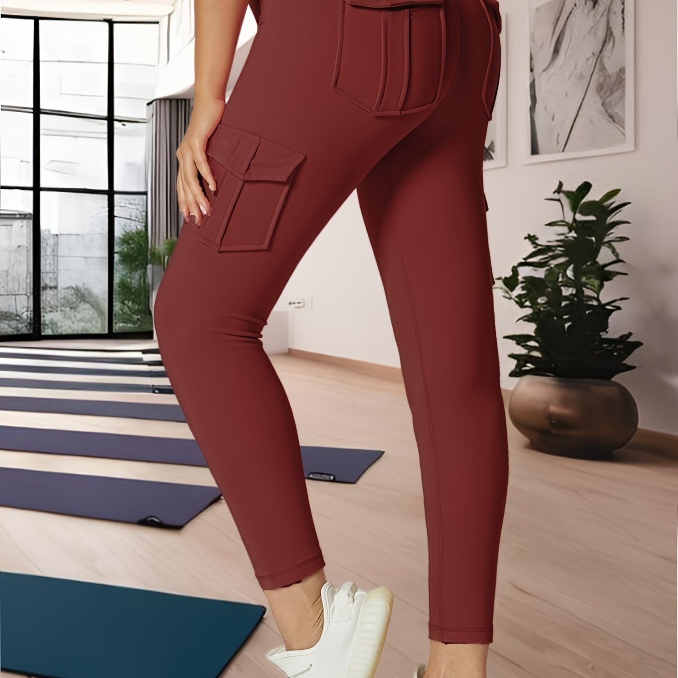 Ayollar uchun yoga sport legginslari, yuqori bel, qorin nazorati, namlikni olib tashlovchi