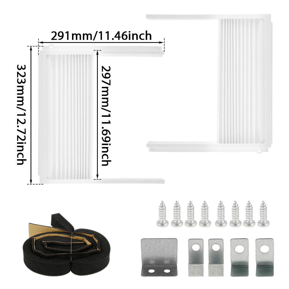 Adjustable Window Air Conditioner Side Panels Frame Kit Dust-Proof Insulation