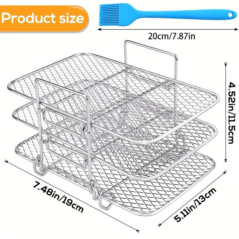 Barbecue Rack Set with Stainless Steel Three-Layer Dehydration and Grill Racks