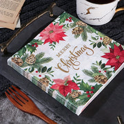 20 Christmas Disposable Paper Placemats with "Merry Christmas" Message Floral Print Square Shape