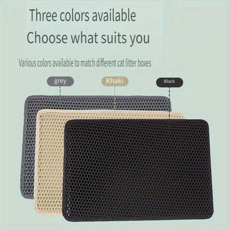 Large Double-Layer Cat Litter Mat Leakproof Spill-Resistant EVA Extra Large