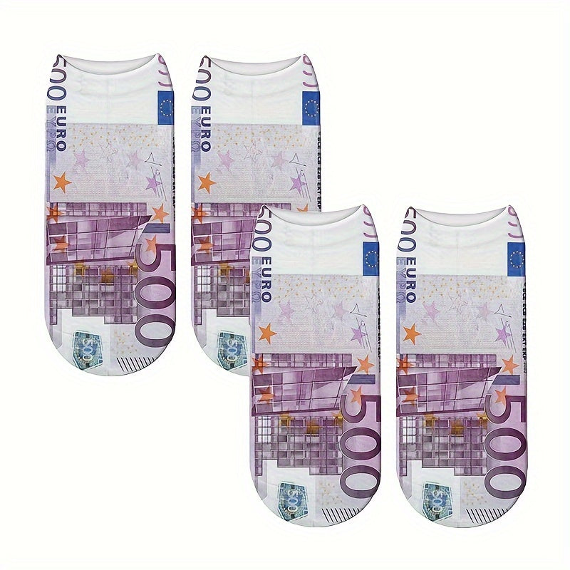 Men's Novelty Currency Pattern Socks Polyester Geometric Fun Gift