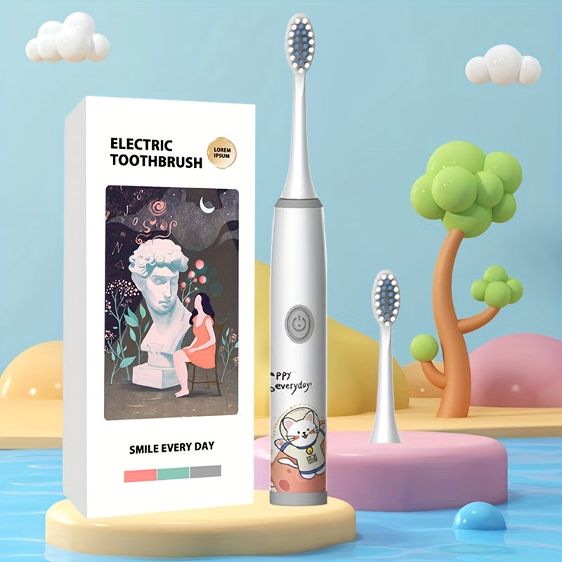 Kids Electric Toothbrush with 2-6 Brush Heads Soft Bristles Space Series