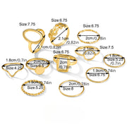 11 ta qo'shma uzukdan iborat barg mavzusidagi uzuk to'plami.