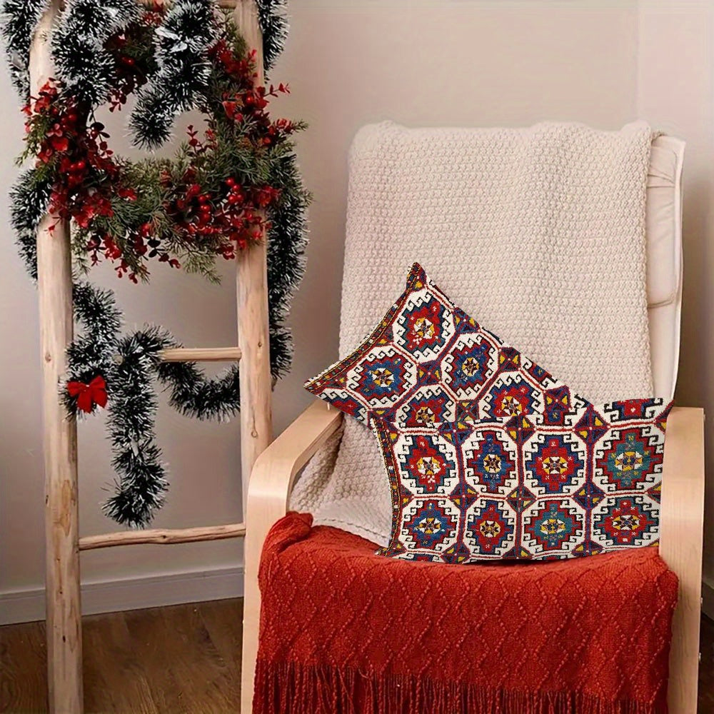 Set of 2 Anatolian Village Print Pillow Covers 50.8x30.5 cm Polyester Rectangular Decorative Cushions