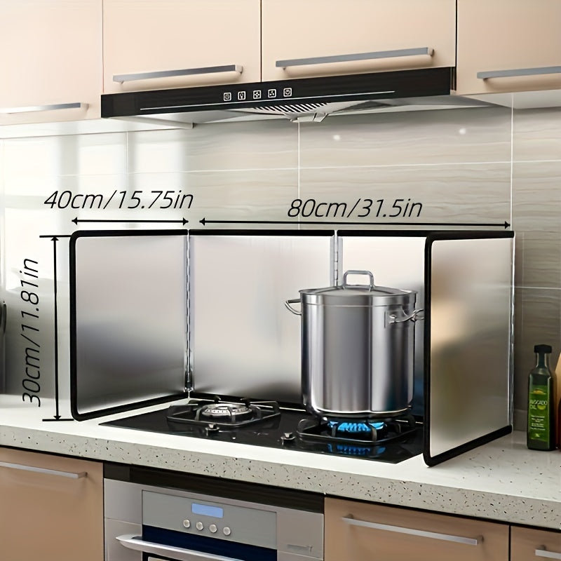 Stainless Steel Kitchen Splash Guard for Stove Top Oil Heat Protection