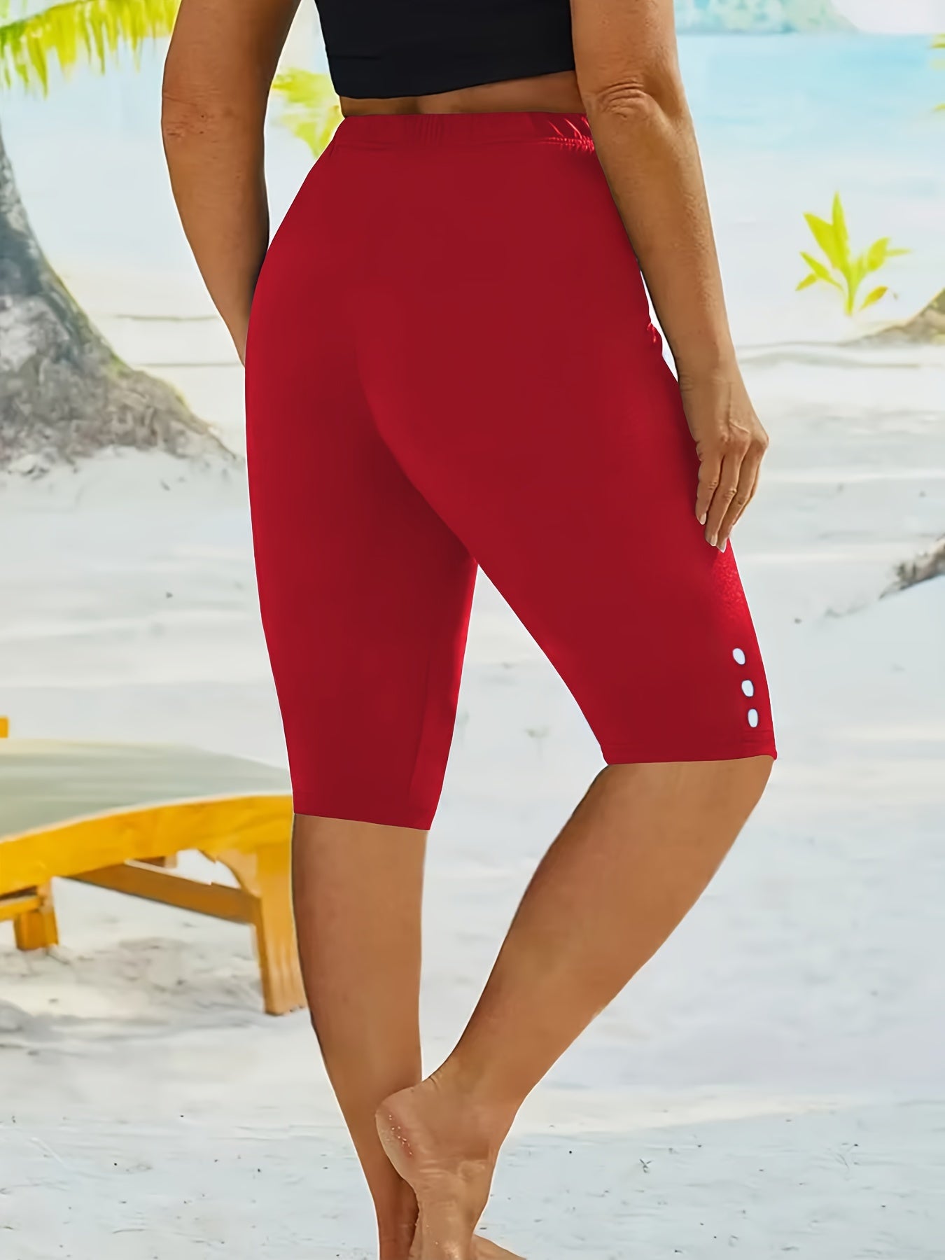 Women's Casual Sports Leggings Shorts 3-Pack, Stretchy, Breathable, Comfortable