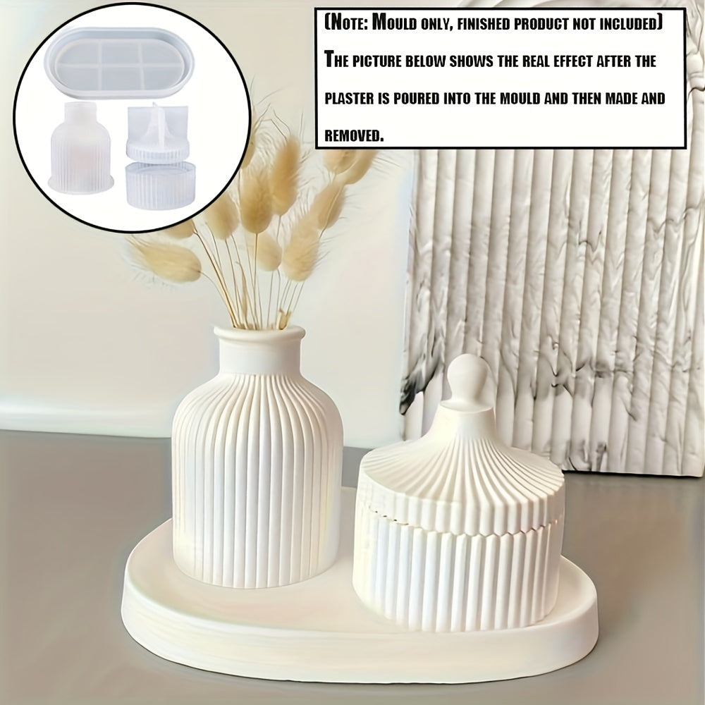 Set of 3 Oval Silicone Moulds for Trays Vases Jars DIY Resin Concrete Crafts