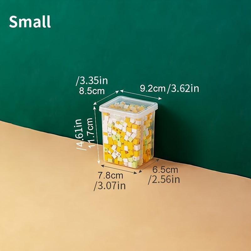 Qurilish bloklari, o'yinchoqlar va ofis jihozlari uchun burama qopqoq bilan mustahkam plastik saqlash qutisi.