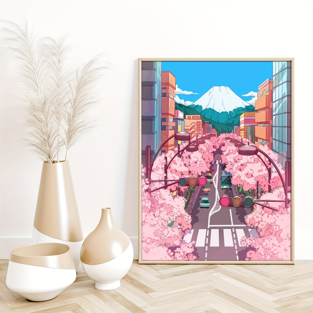 Japanese Sakura Anime Wall Art Set for Preppy Room Decor Canvas Posters