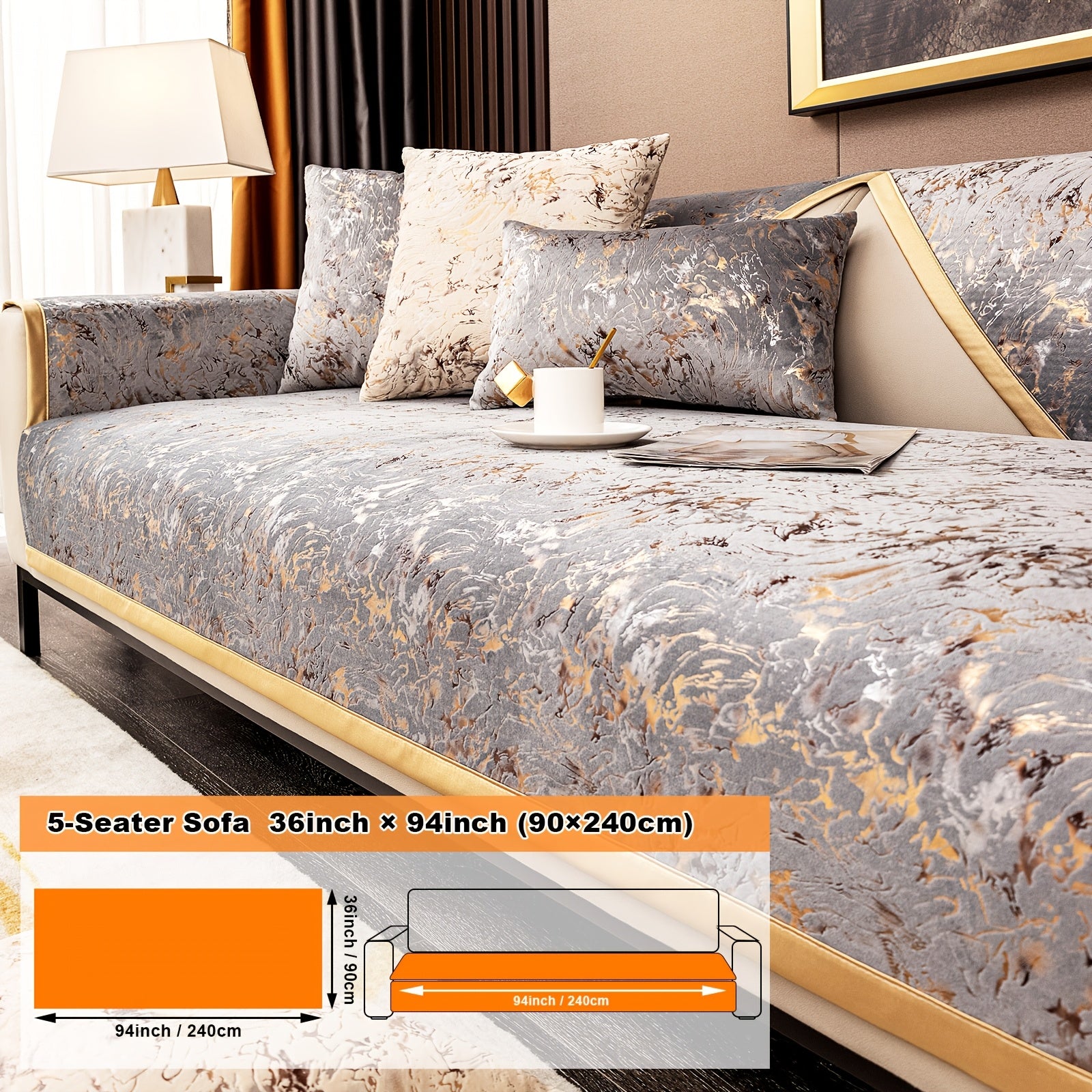 Европейский стиль чехол для дивана, универсальный чехол для всех сезонов с чехлом для подушки и защитным чехлом для подушек дивана. Подходит для различных комнат и домашнего декора.