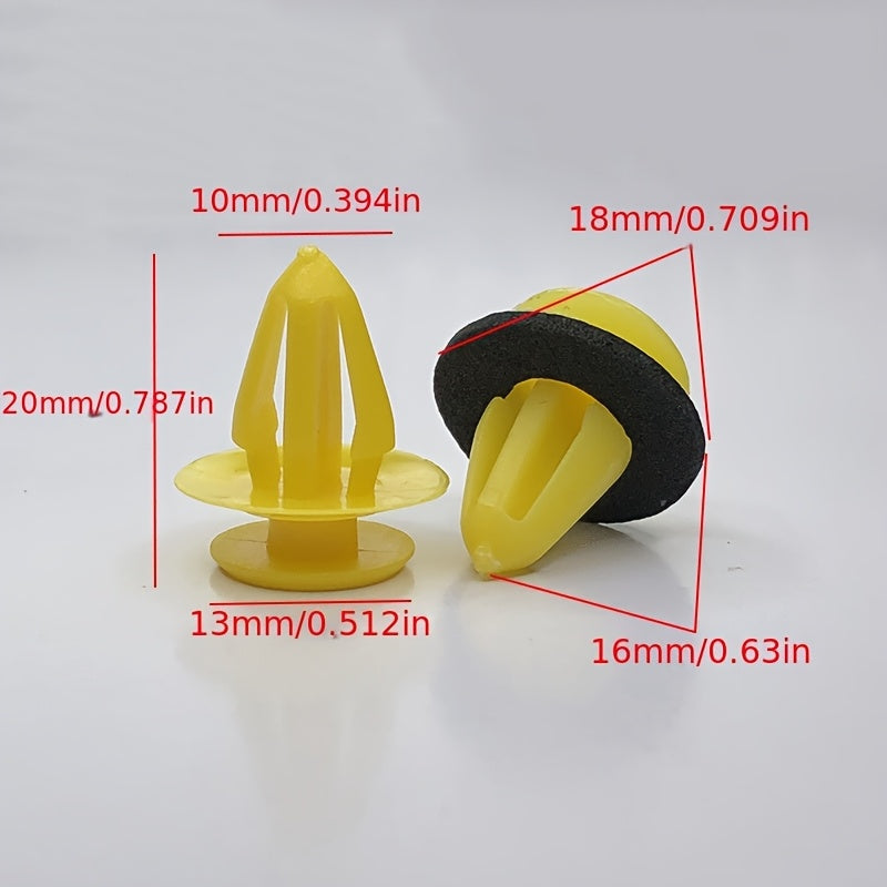 50 Pcs Yellow Plastic Trim Fixtures for Cars and Trucks Durable Decor