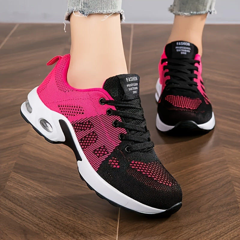 Zapatillas de correr casuales y de fitness con bloque de color transpirable para mujer