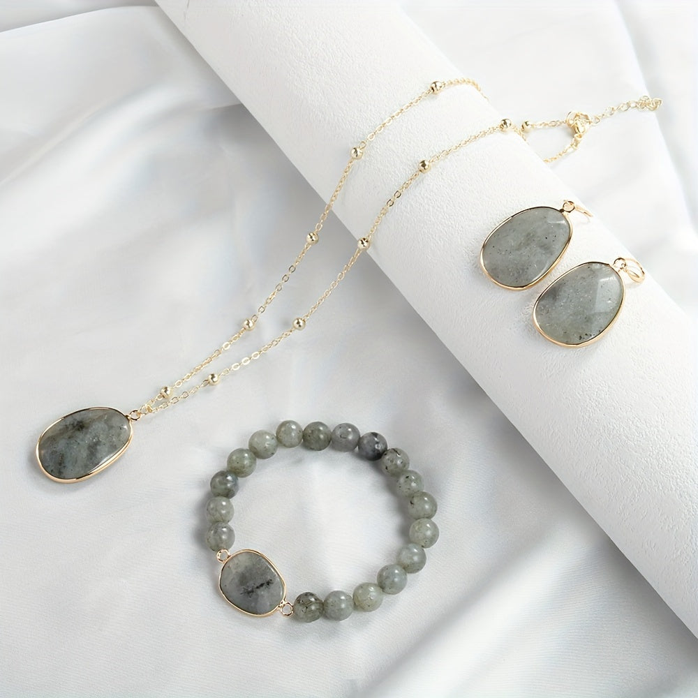 Bahor va yoz zargarlik to'plami: Rang-barang toshlardan yasalgan marjon, bilaguzuk va qisqa chokerdan iborat taqinchoqlar, partiyalar va ta'tillar uchun mukammal.