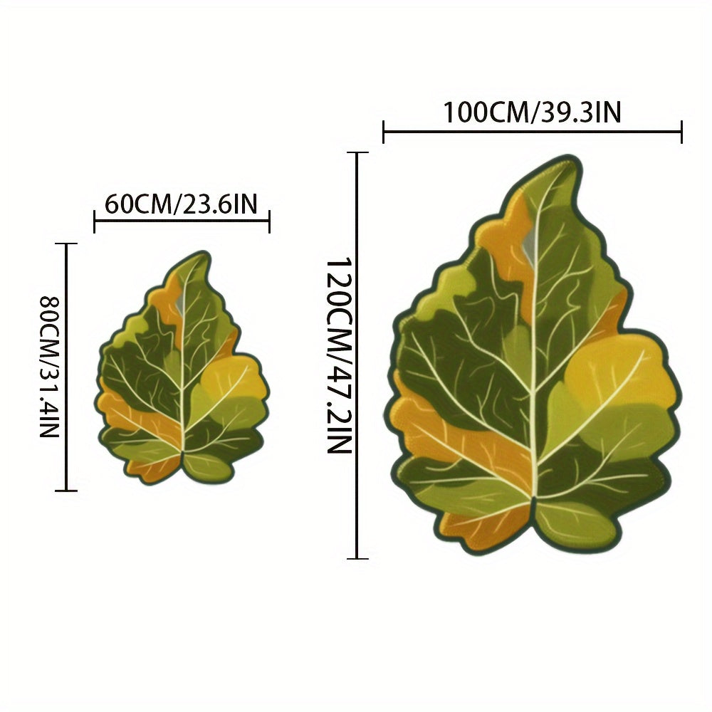 Yumshoq tuyg'u bilan qulay yashil barg naqshli maydon gilami - noyob notekis shakl, sirpanmaydigan, yuvish mashinasida tozalash oson. Yashash xonasi, yotoqxona yoki kofe do'koni bezatish uchun mukammal.