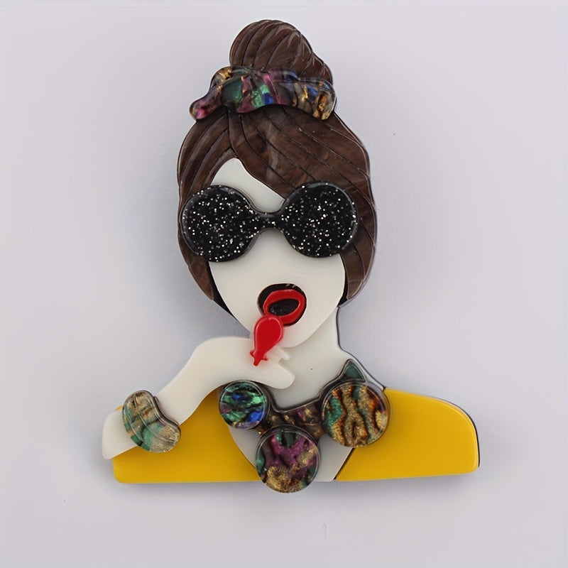 Broche de perro de acrílico, estilo punk moderno, pin de animal, accesorios de moda, regalo