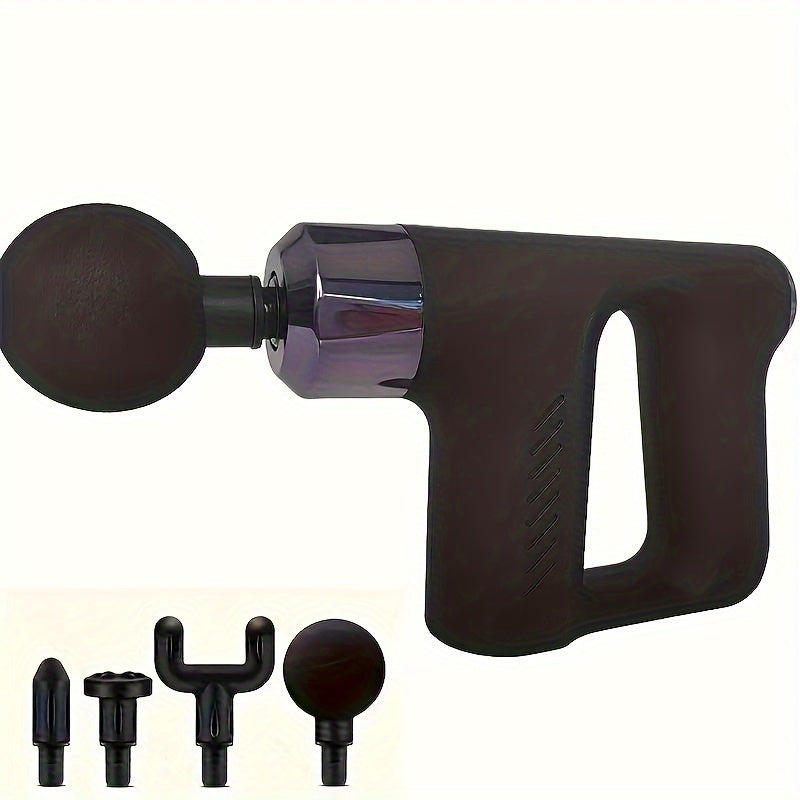 4-Piece Deep Tissue Massage Gun Set with Four Heads for Body Shaping and Muscle Relaxation